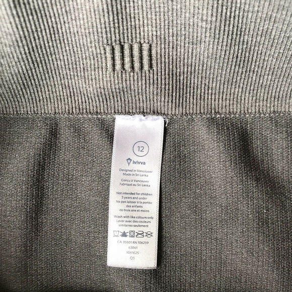 Ivivva Breathe Love Flow Crop Seamless Leggings Lululemon Girls Size 12 Ruched - Picture 10 of 12